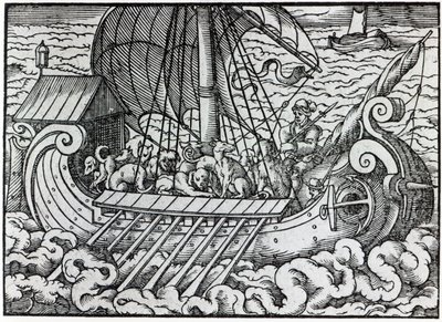 Viking Ship by German School